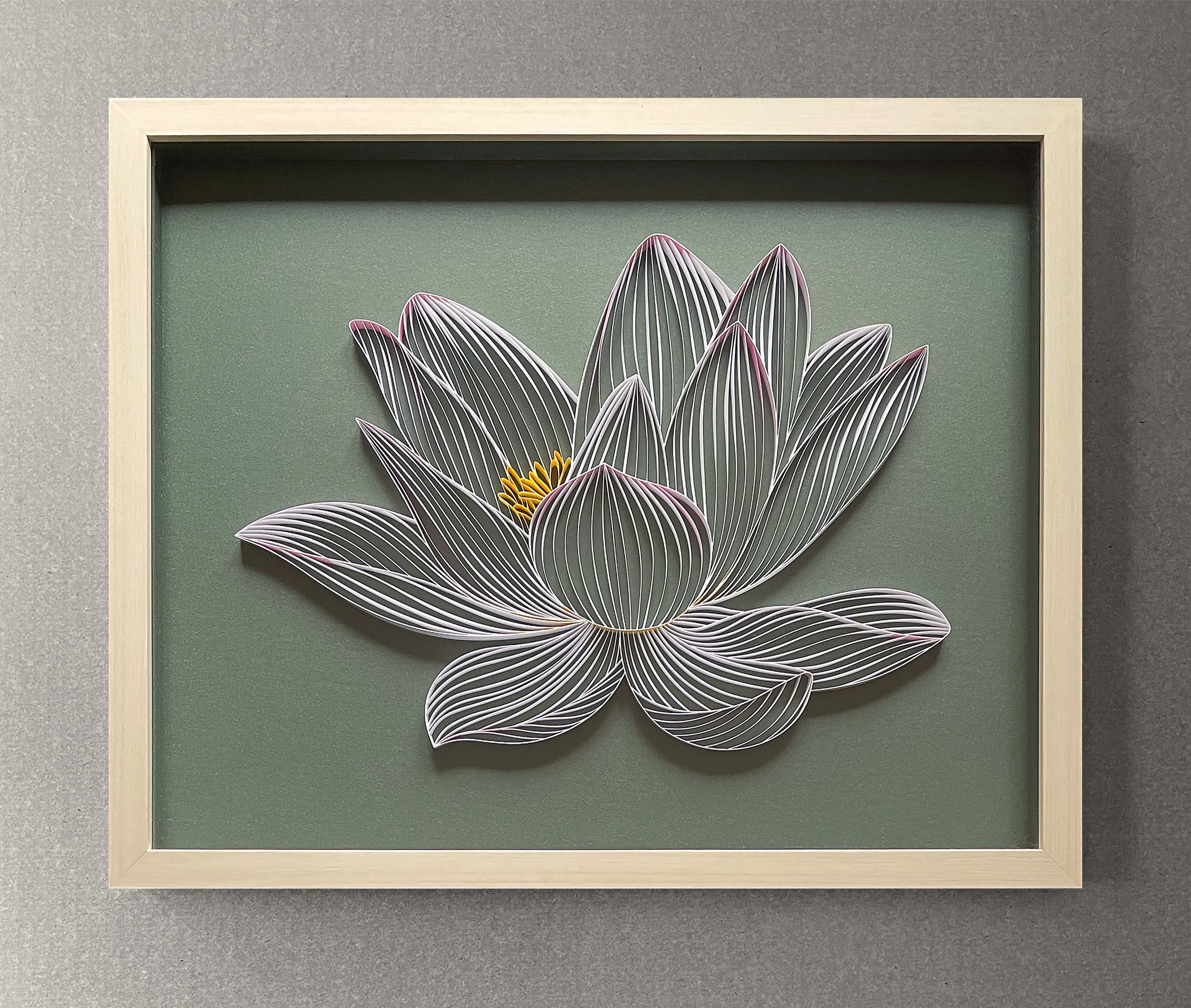 WHITE LOTUS original paper art — Bespoke Paper Art Studio